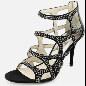 Michael Kors Shala Embellised Suede Heels Black 8 1/2
